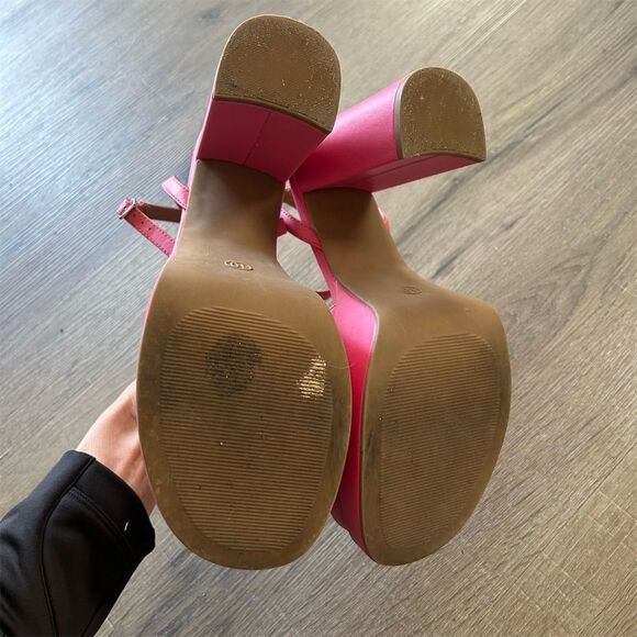 Wild Fable Platform Slingback Sandals Pink Size 10 High Block Heel Party Shoes - Picture 4 of 10